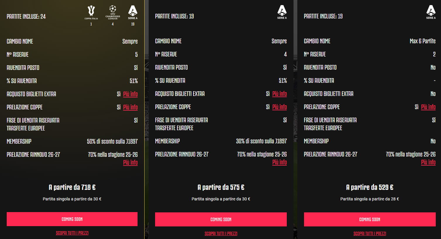 juventus abbonamenti